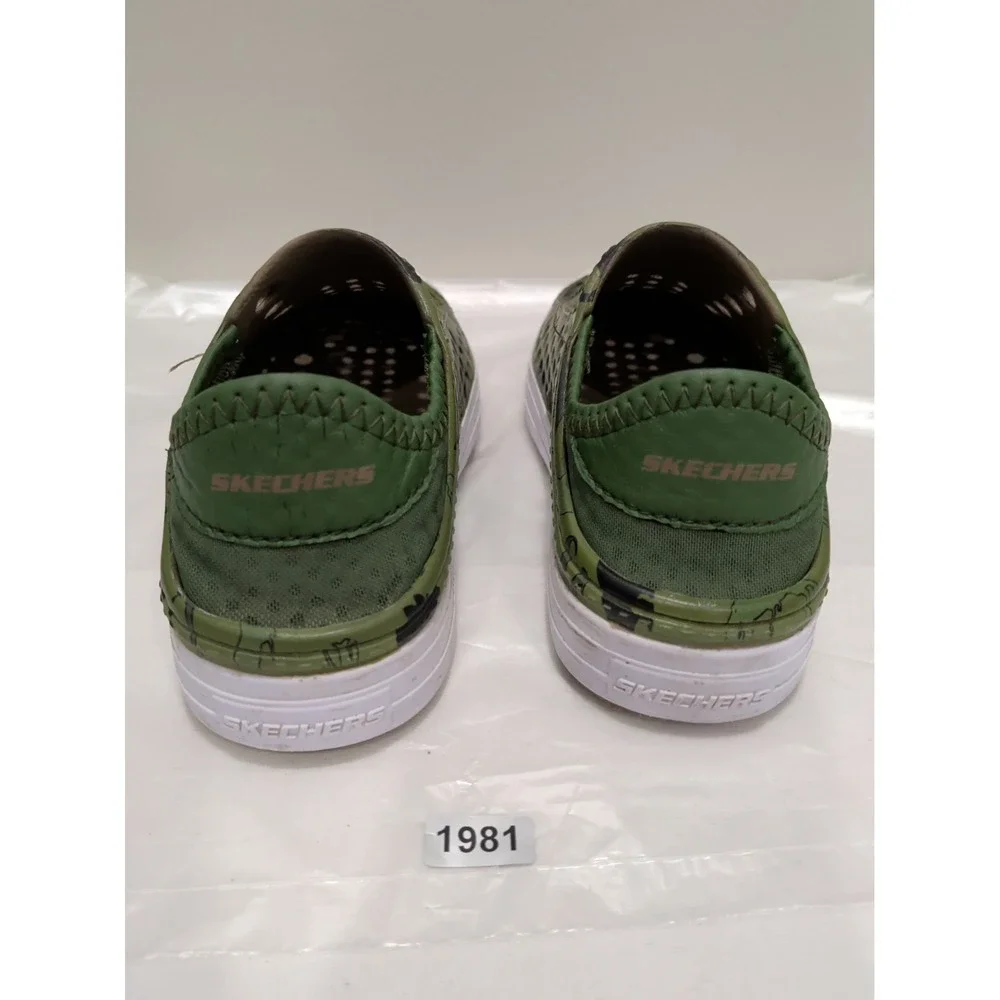 Skechers Kids Camo Foamies Water Shoes Sandals Size 11 Green Dinosaur 17348LS